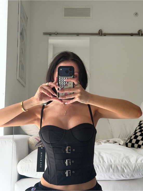 White Fox Boutique Tops - White Fox Boutique Black Corset Bustier Top